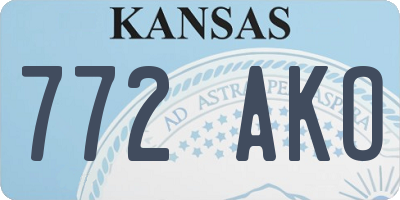 KS license plate 772AKO