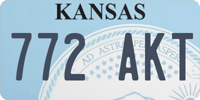 KS license plate 772AKT