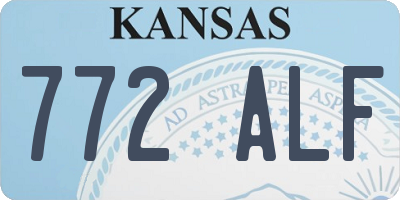 KS license plate 772ALF