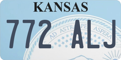 KS license plate 772ALJ