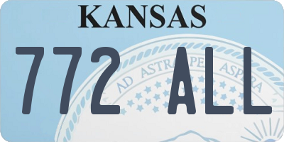 KS license plate 772ALL