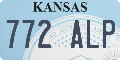 KS license plate 772ALP
