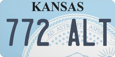 KS license plate 772ALT