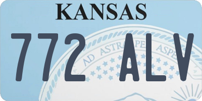 KS license plate 772ALV