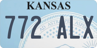 KS license plate 772ALX
