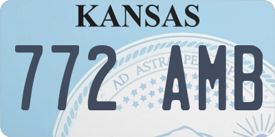 KS license plate 772AMB