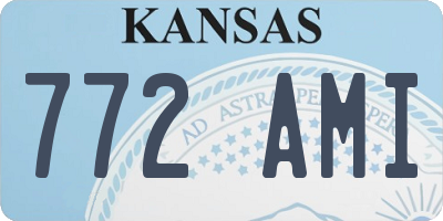 KS license plate 772AMI