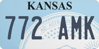 KS license plate 772AMK