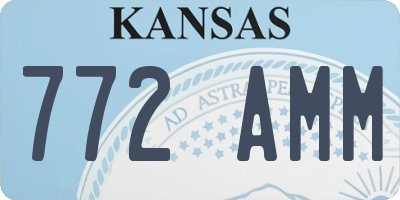 KS license plate 772AMM