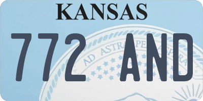 KS license plate 772AND