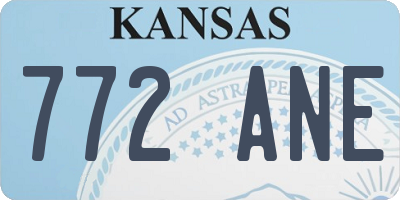 KS license plate 772ANE