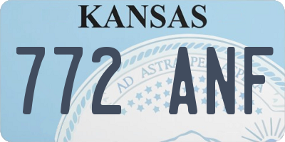 KS license plate 772ANF