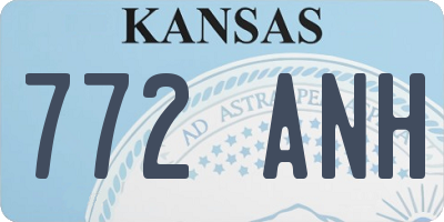 KS license plate 772ANH