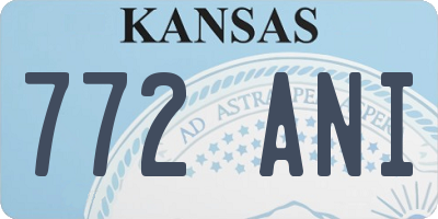 KS license plate 772ANI