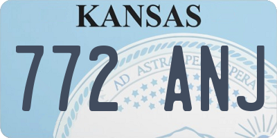 KS license plate 772ANJ