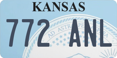KS license plate 772ANL