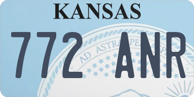 KS license plate 772ANR