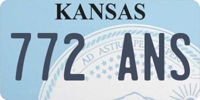KS license plate 772ANS