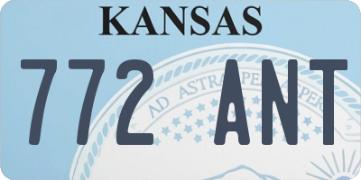 KS license plate 772ANT