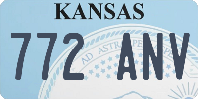 KS license plate 772ANV