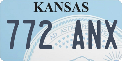 KS license plate 772ANX