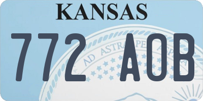 KS license plate 772AOB
