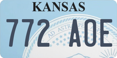 KS license plate 772AOE
