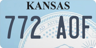 KS license plate 772AOF
