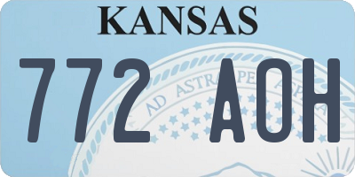 KS license plate 772AOH