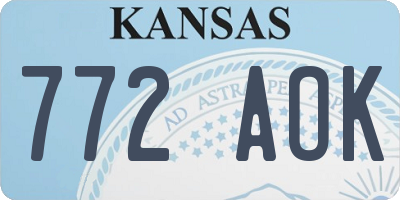 KS license plate 772AOK