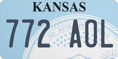 KS license plate 772AOL
