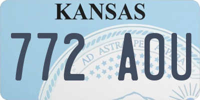 KS license plate 772AOU