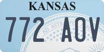 KS license plate 772AOV