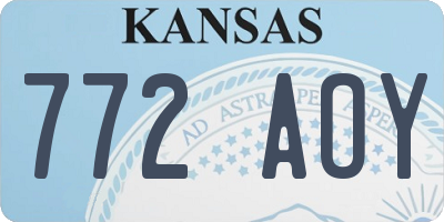 KS license plate 772AOY