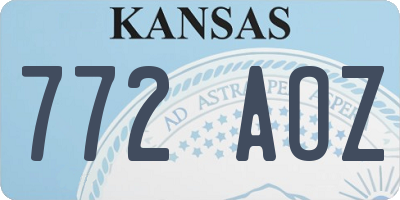 KS license plate 772AOZ