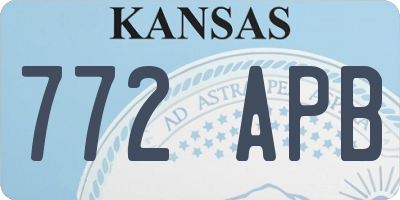 KS license plate 772APB