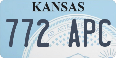 KS license plate 772APC
