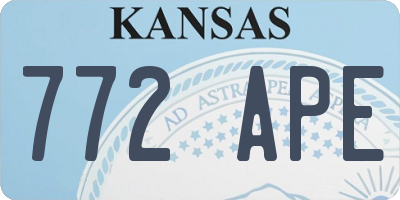 KS license plate 772APE
