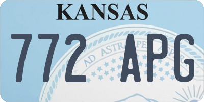 KS license plate 772APG