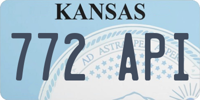 KS license plate 772API