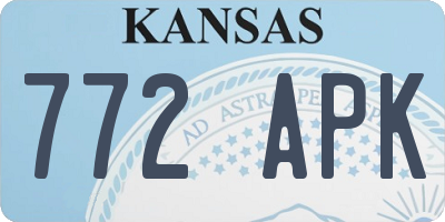 KS license plate 772APK