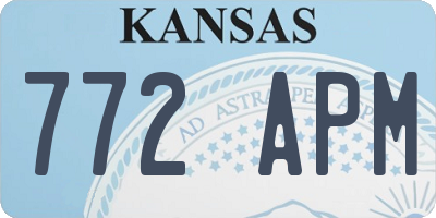 KS license plate 772APM
