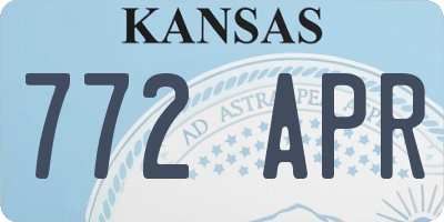 KS license plate 772APR