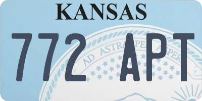 KS license plate 772APT