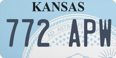 KS license plate 772APW