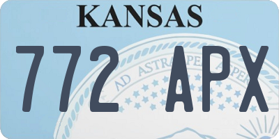 KS license plate 772APX