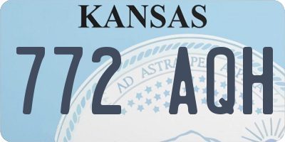 KS license plate 772AQH