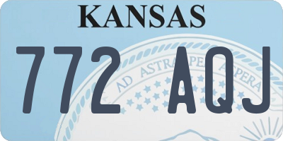 KS license plate 772AQJ