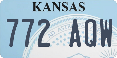 KS license plate 772AQW