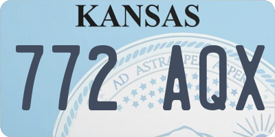 KS license plate 772AQX
